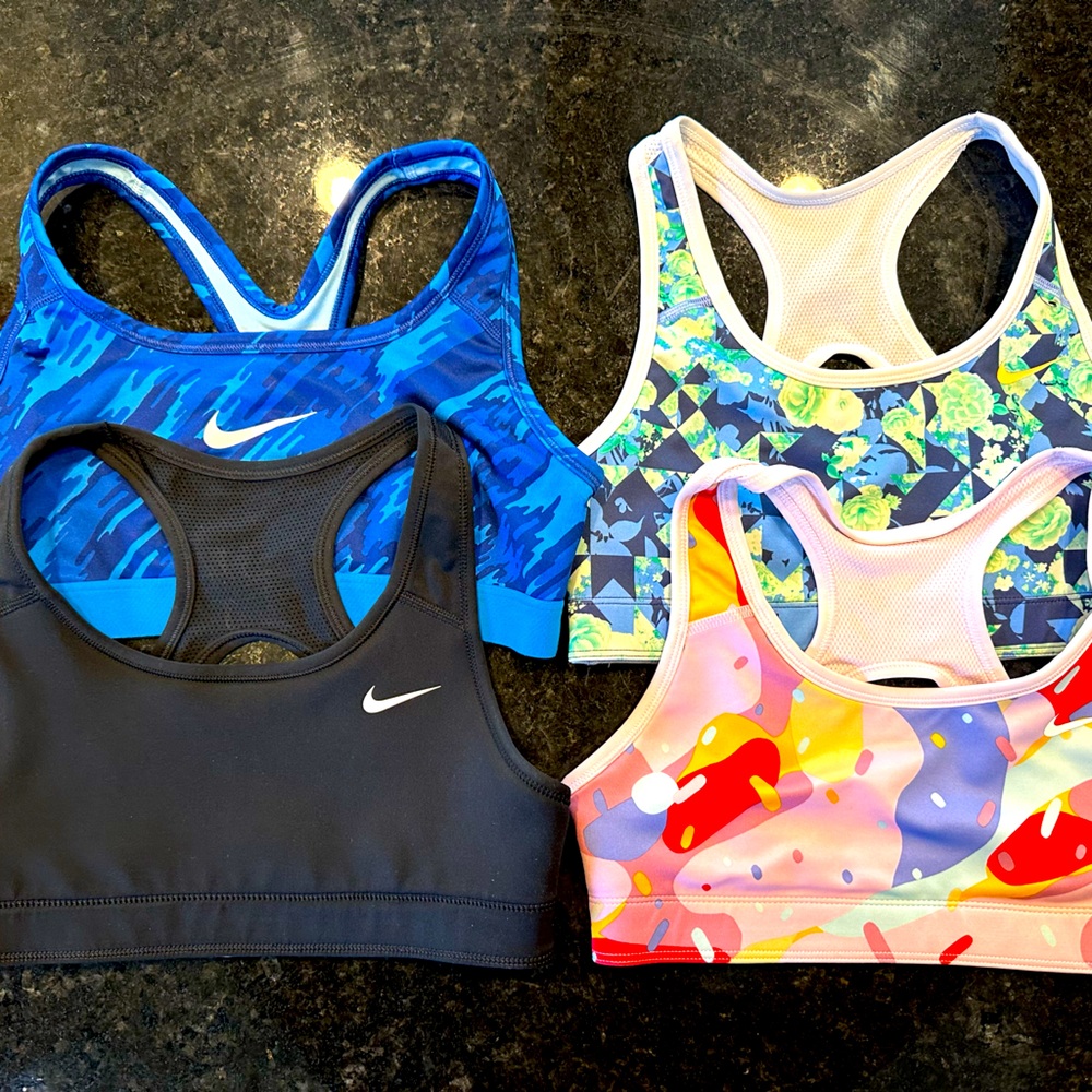Girls Nike Sport Bras Size Large 10 12 Lot of 4